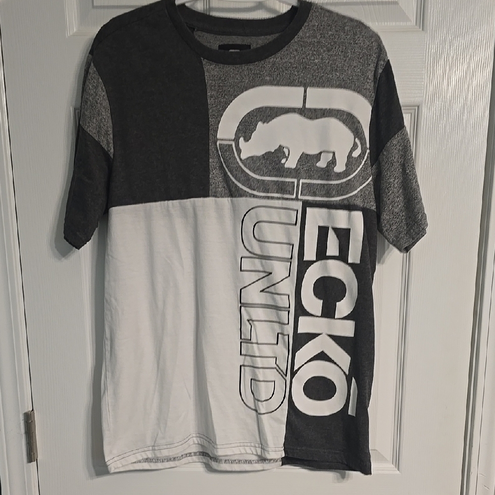 Ecko Unltd Black and White Graphic T-Shirt